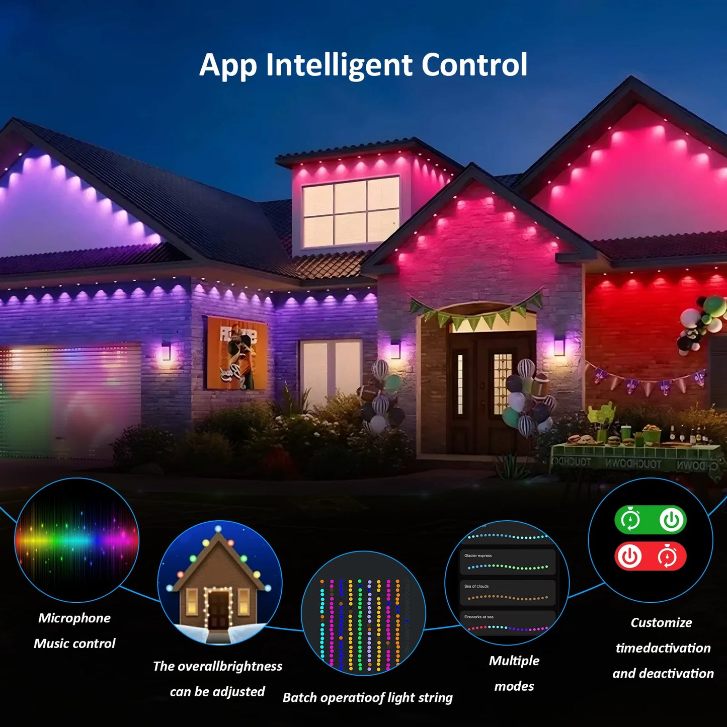 Aiopp Outdoor LED Strip Lights RGBIC With IP68 Waterproof
