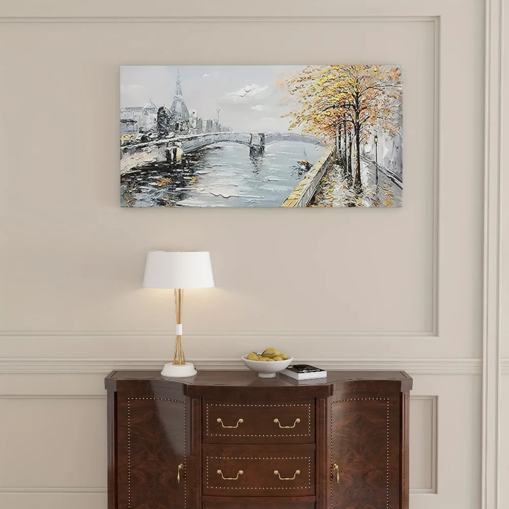 Hign-concerned Pine Frame Abstract Canvas Art Landscape