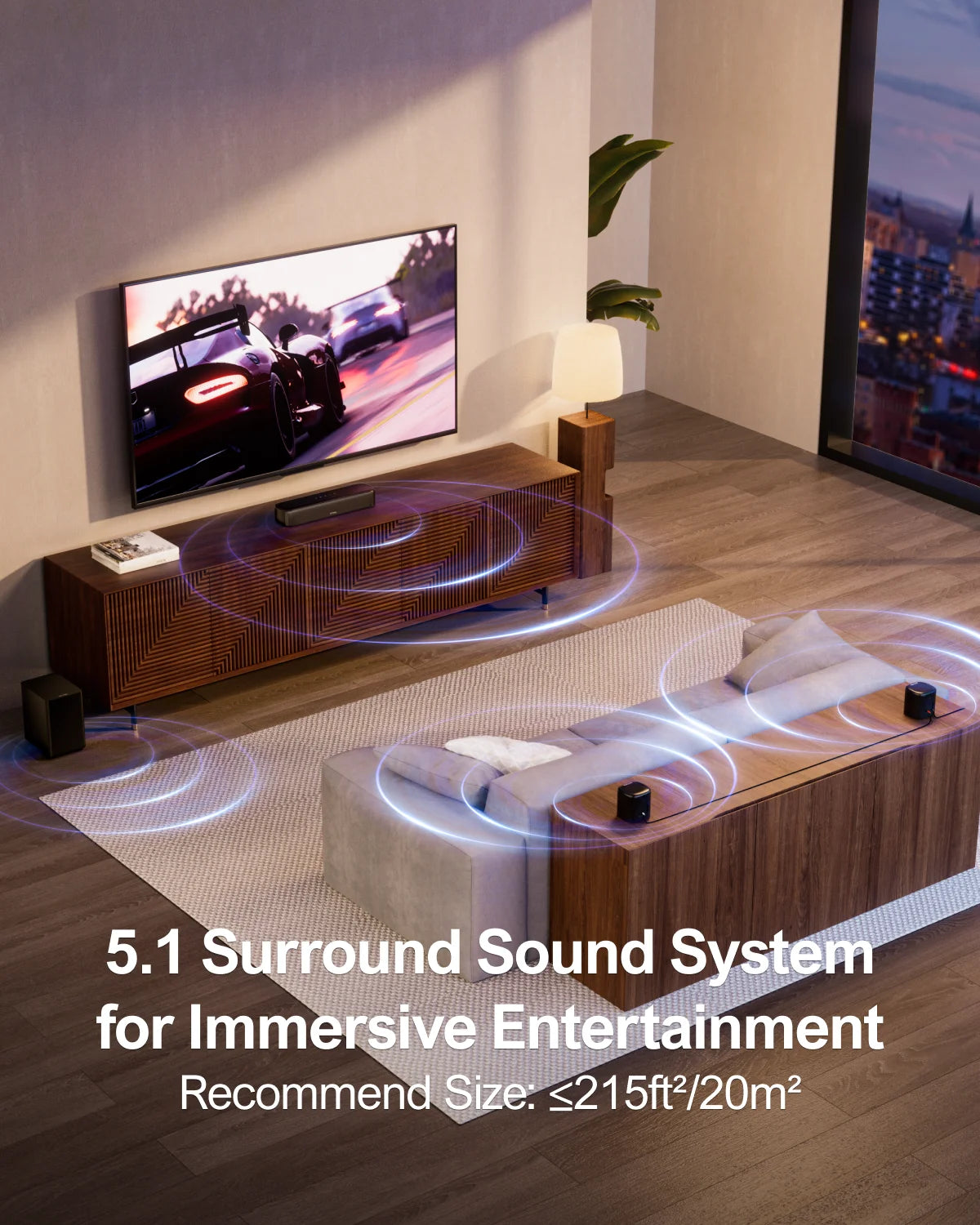 ULTIMEA 250W 5.1 Soundbar Subwoofer And Surround Speakers