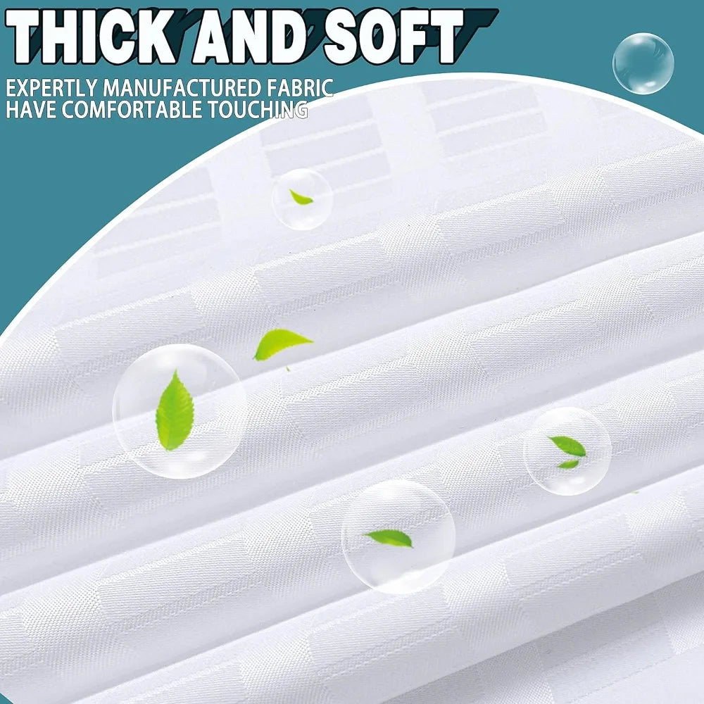 Checkwhite Extra Wide Shower Curtain Set With Snap In Liner