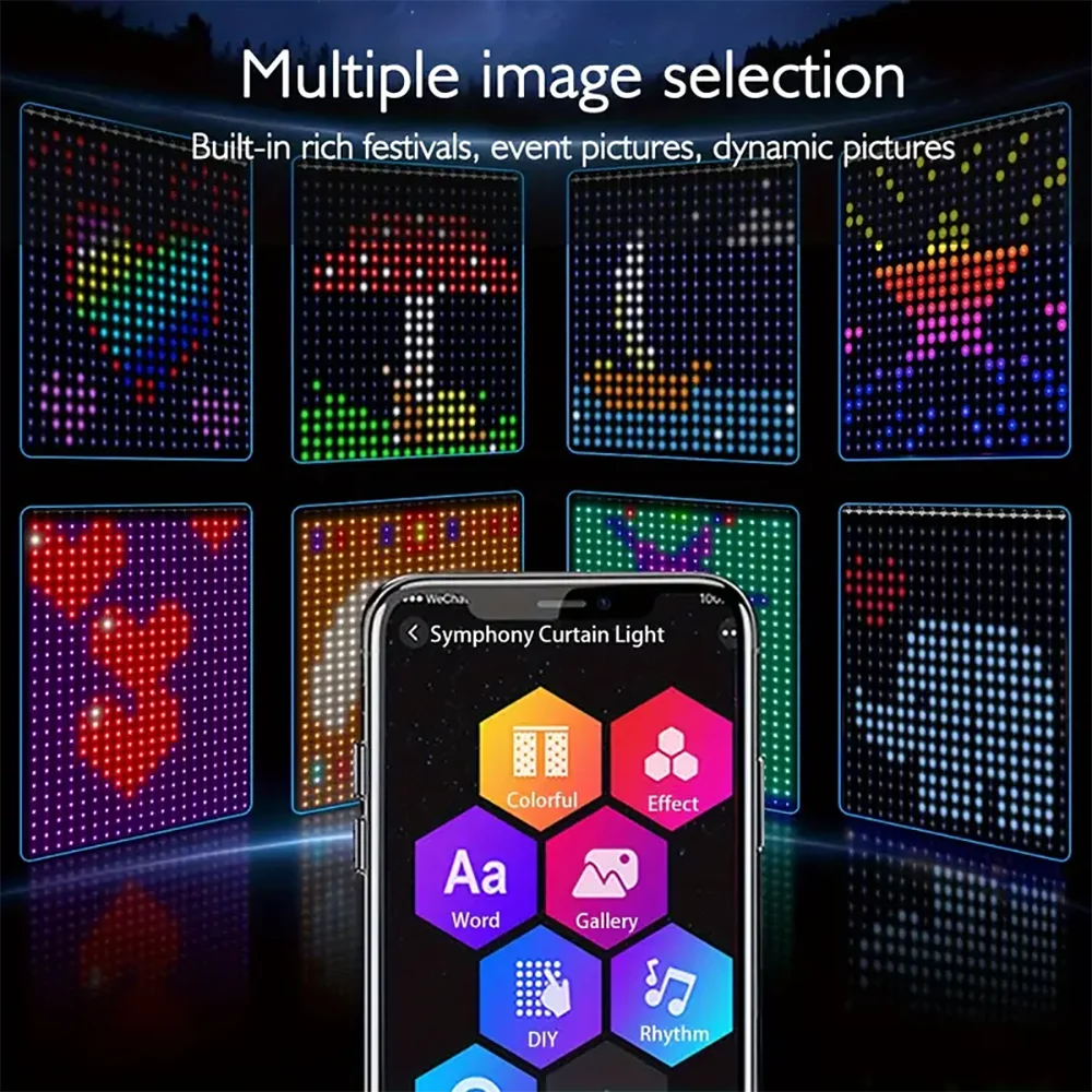 WELPUR 540 LED Smart Curtain Lights Music Sync For Bedroom