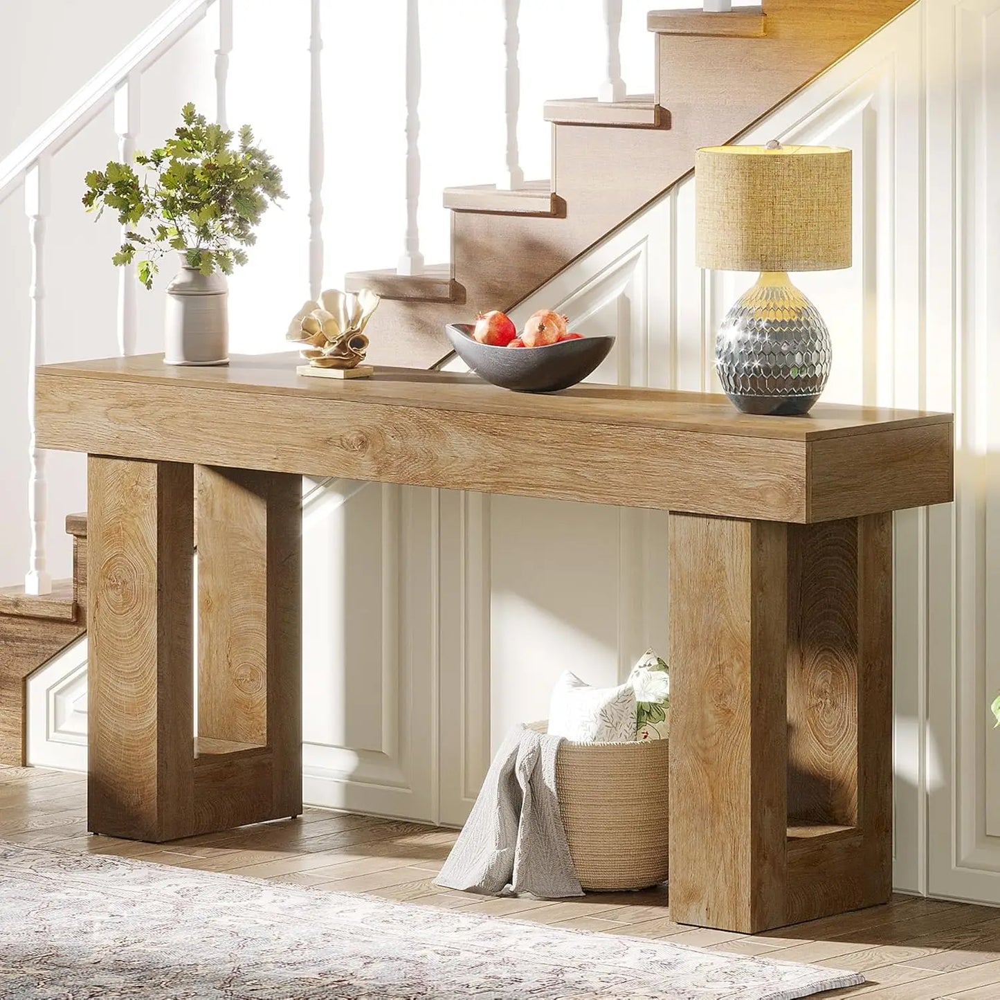 Little Tree Farmhouse Console Table for Hallway and Living Room