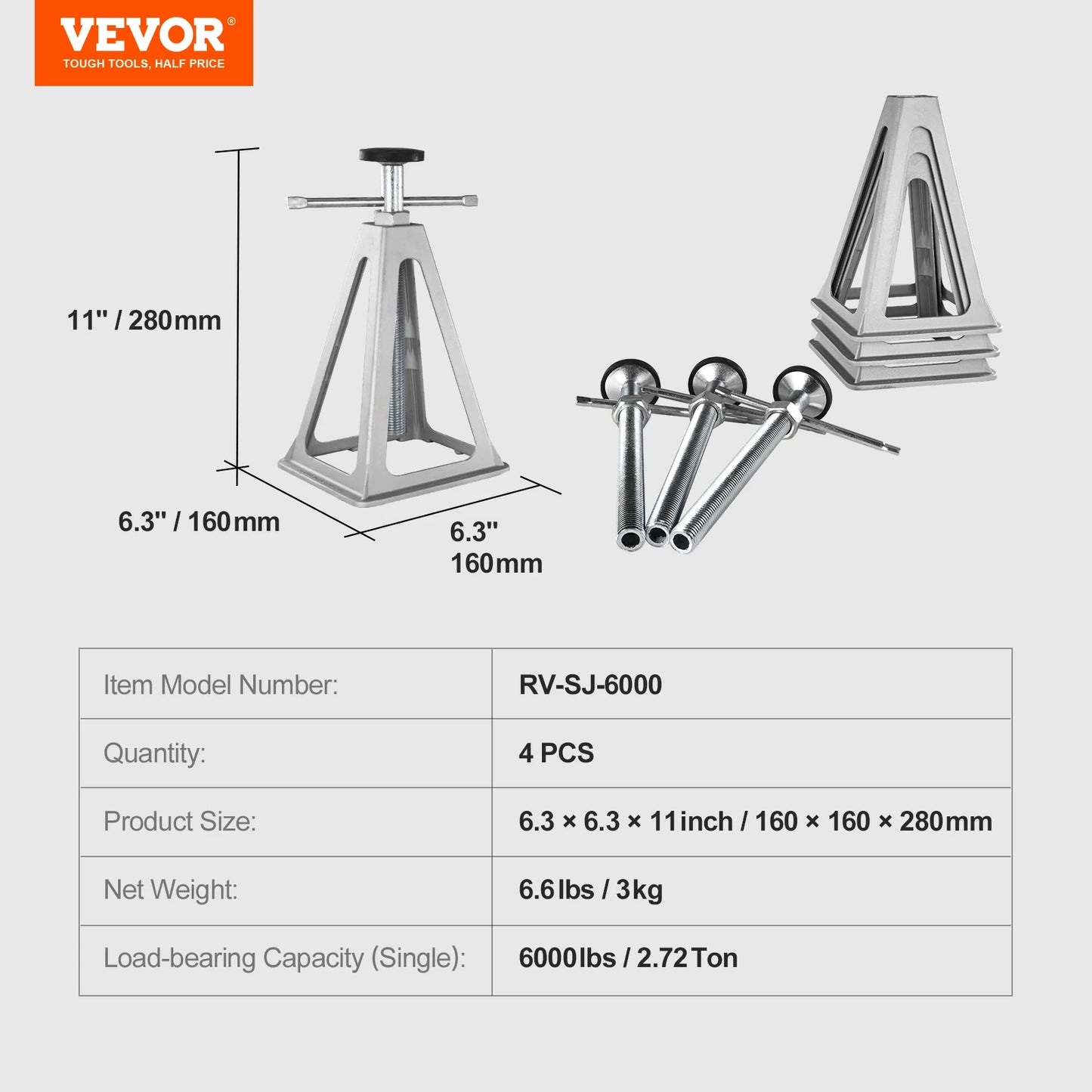 SucceBuy RV Stabilizer Jacks 6000 Lbs Aluminum Leveling System