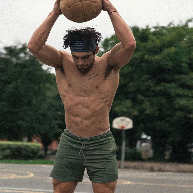 Women Breathable Double Layer Compression Shorts With Pocket