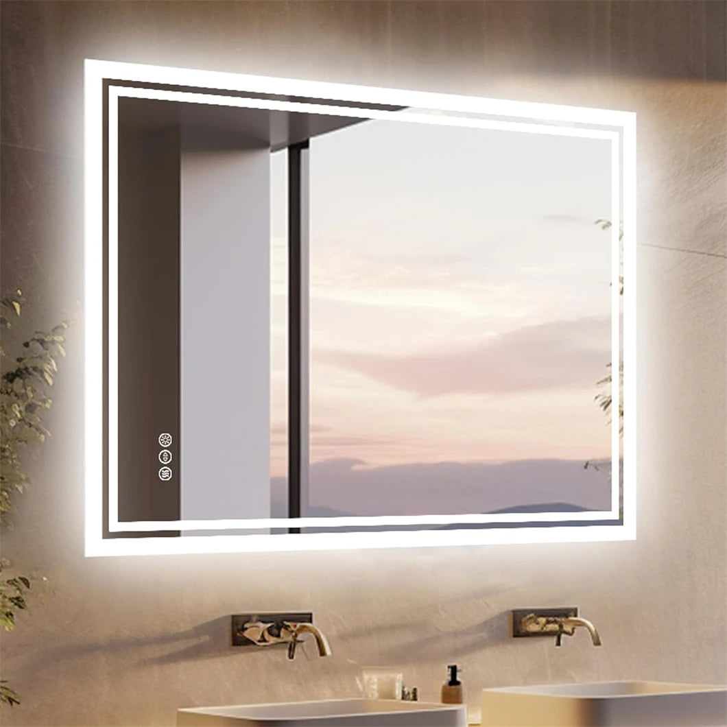 Borwart LED Bathroom Mirror Dimmable Backlit Wall Mounted