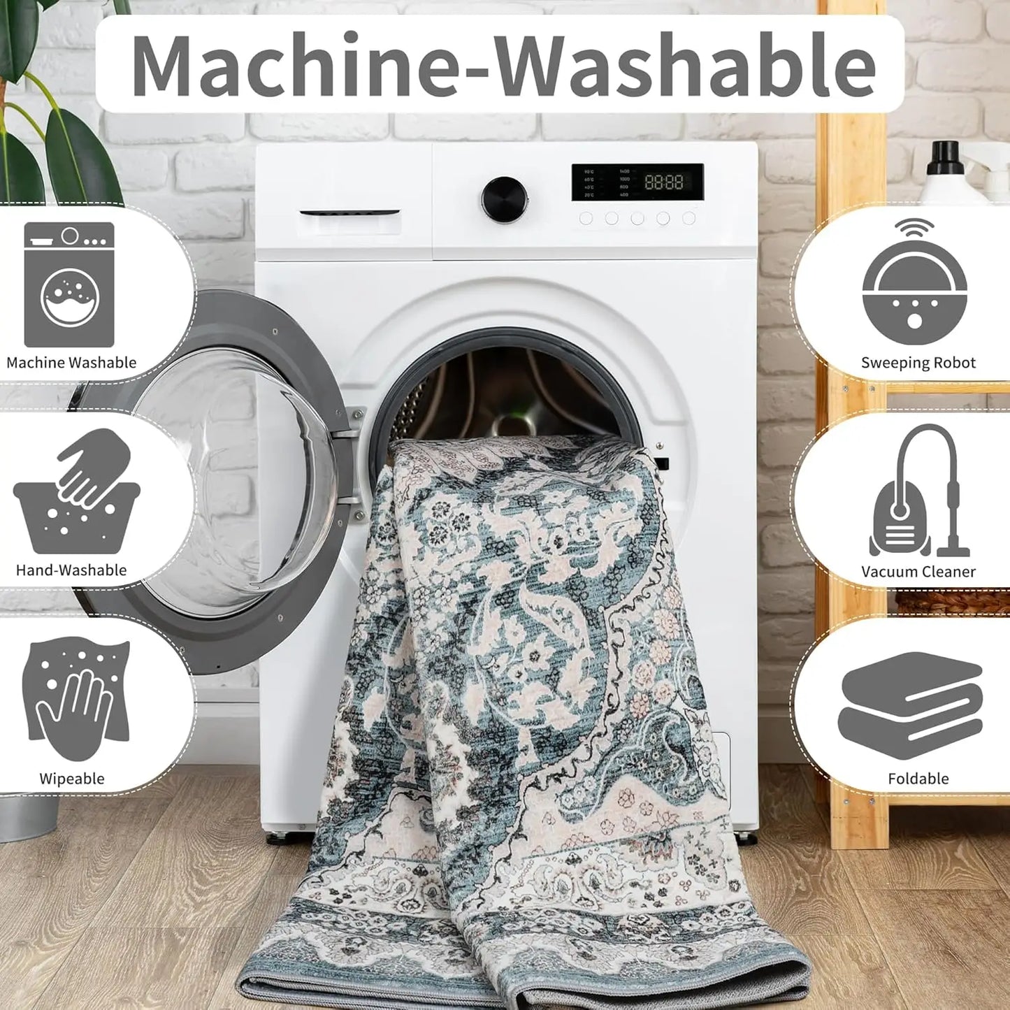NoahasCN Nonslip Machine Washable Area Rug Living Room