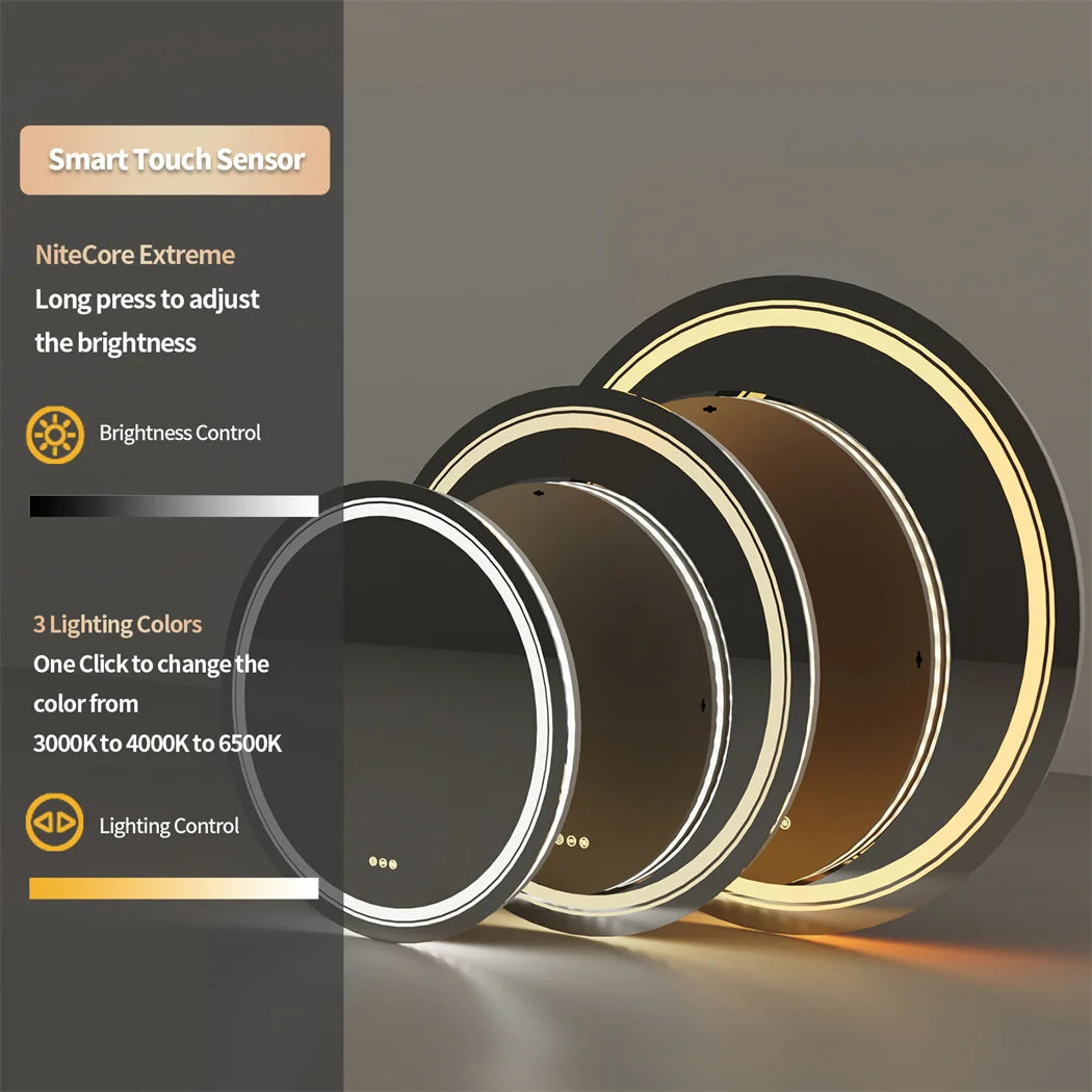 LUVODI Round Smart Mirror With Touch Screen Illumination