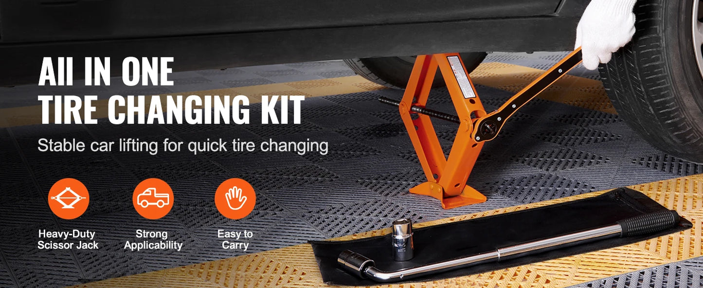 SucceBuy Scissor Jack 2.5 Ton Lift For Cars SUVs Portable