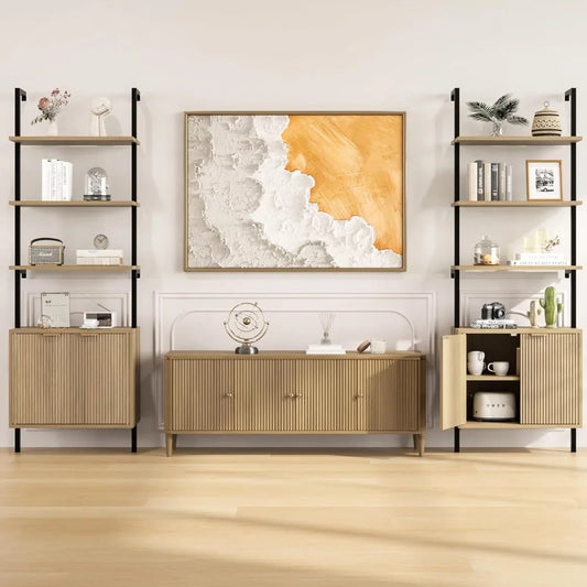 General Ladder Shelf With Cabinets Set Of 2 Wall Mount