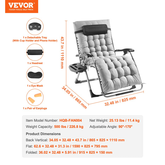 SucceBuy Zero Gravity Chair Recliner With Adjustable Back And Footrest