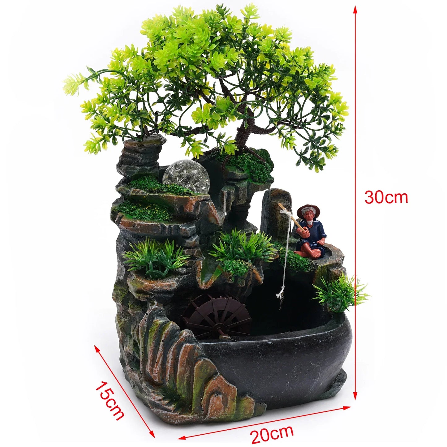 Hign-concerned Resin Tabletop Fountain With LED Lights