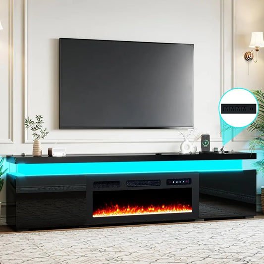 Fireplace TV Stand With LED Lights Entertainment Center
