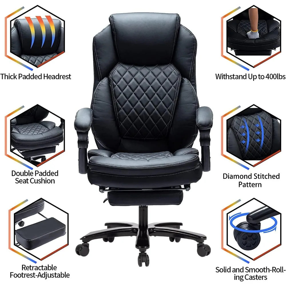 XUYUAN Big And Tall Ergonomic Office Chair With Footrest
