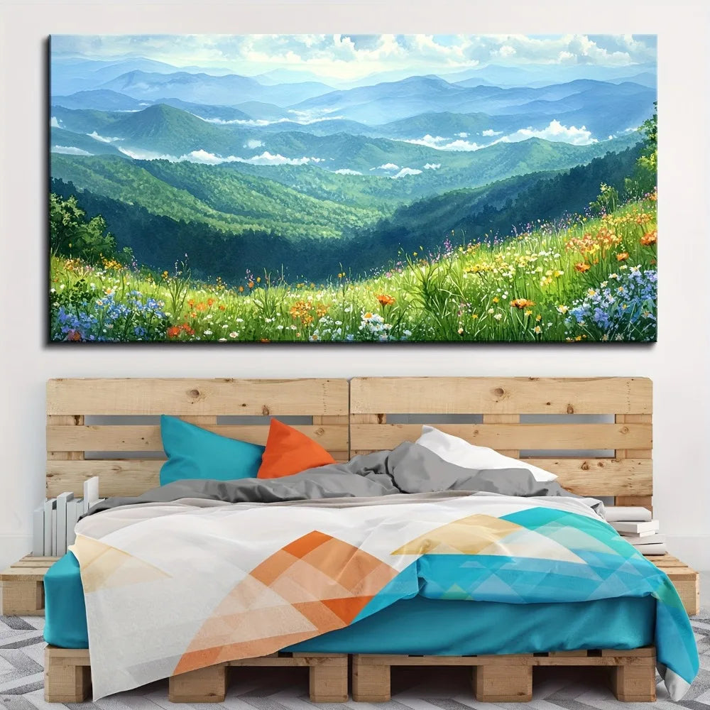 Hign-concerned Forest Mural Landscape Pine Wood Frame Art