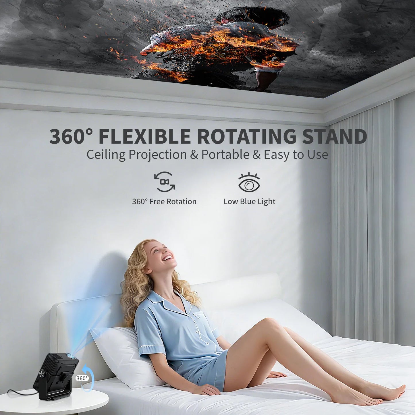 Xnano 4K Portable Projector Android 13 Auto Focus Dual WiFi 6 Smart