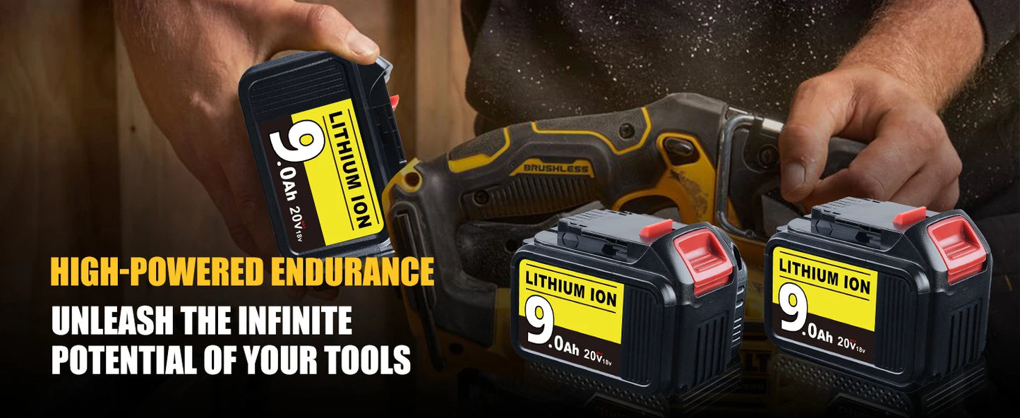 VANON 18V Li Ion Battery 9000mAh for Dewalt XR DCB Series