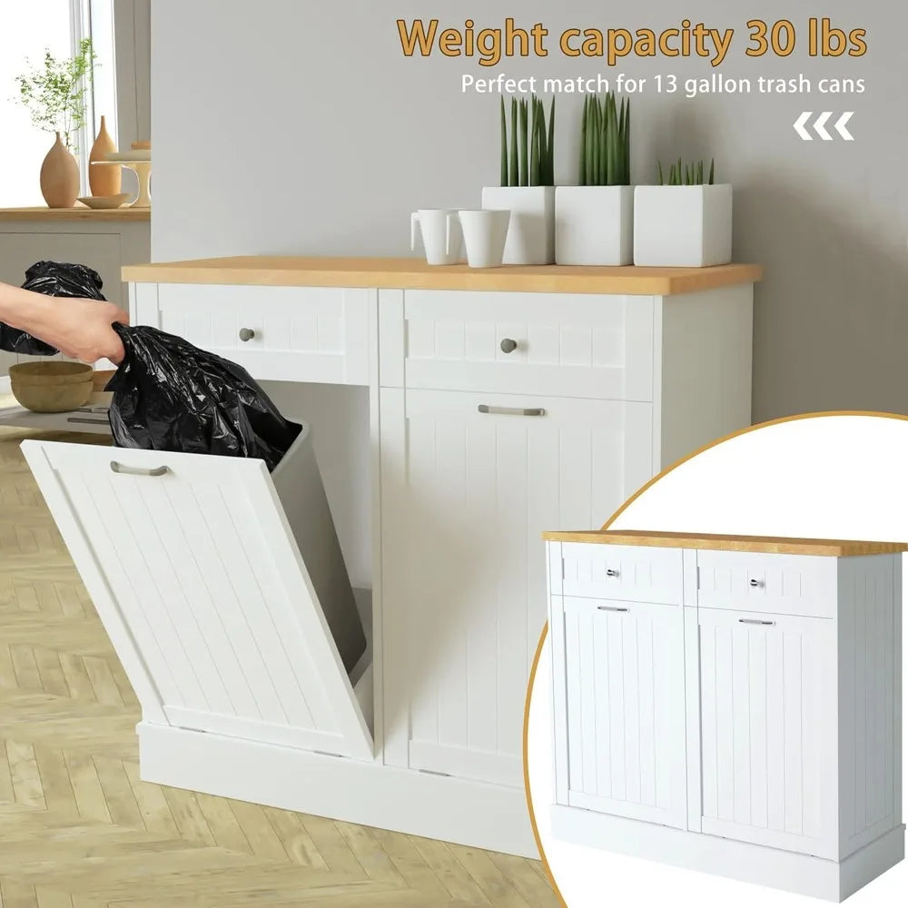Hignconcerned Tilt Out Trash Cabinet Freestanding Sorter