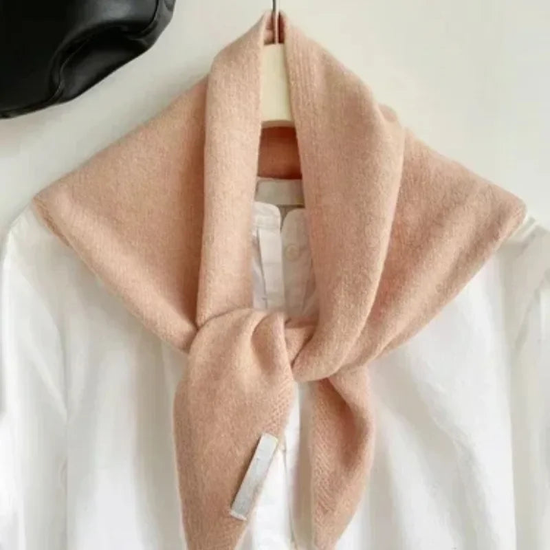 Xizou British Korean Style Wool Knitted Triangular Scarf