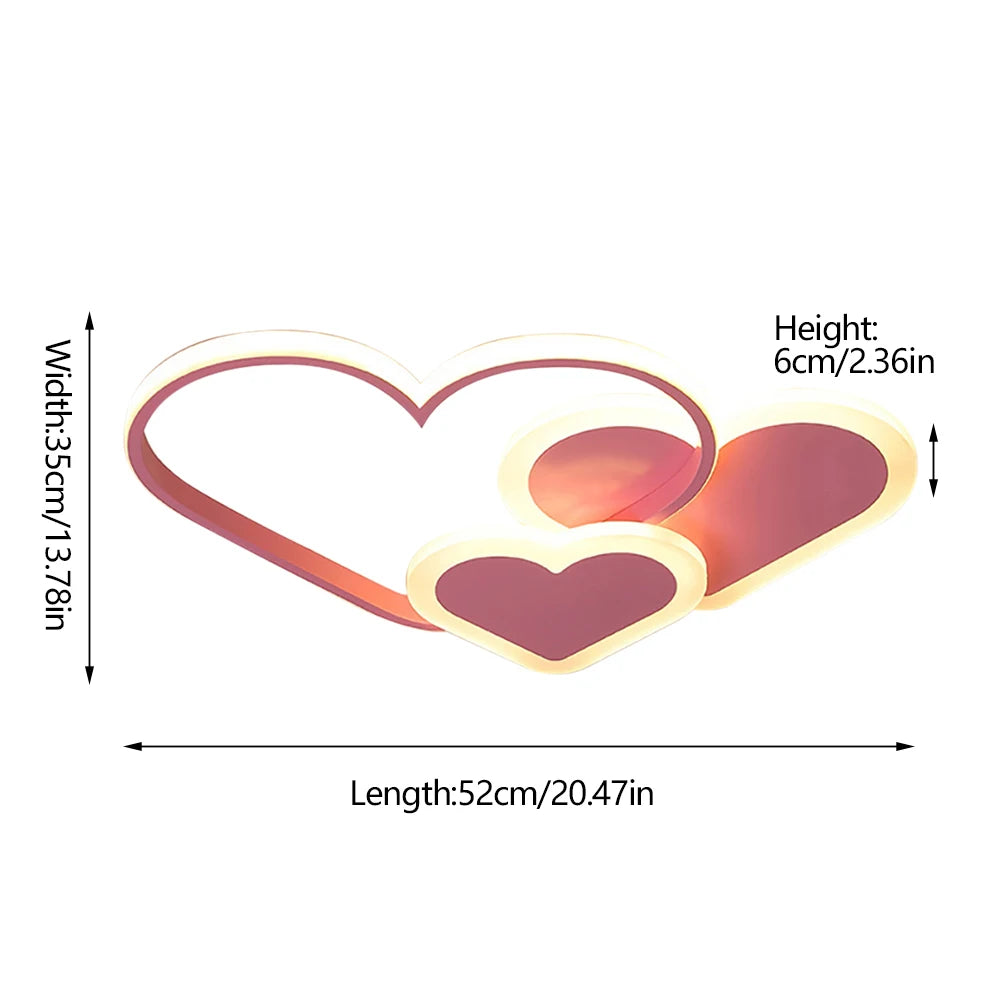 Modern LED Heart Shape Ceiling Light for Kids Room Decor