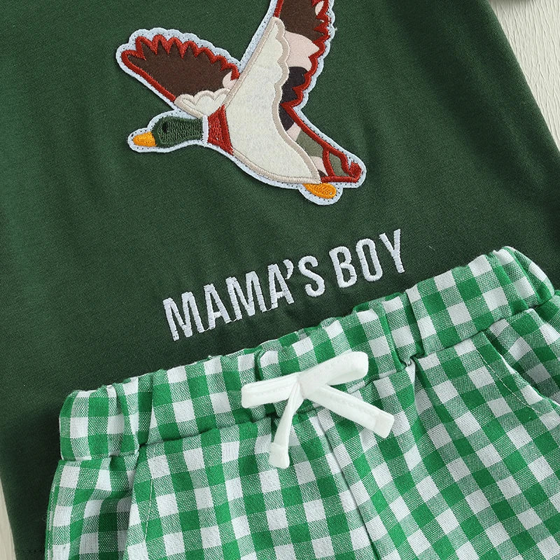 Toddler Boy Animal Print Tee and Elastic Denim Shorts Set