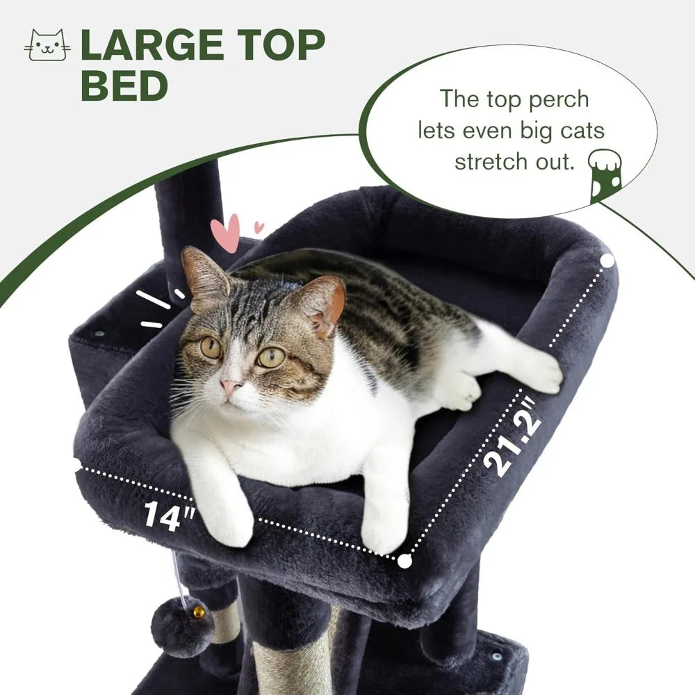 DAFIFY Three Level Cat Tree With Sisal Posts And Perches