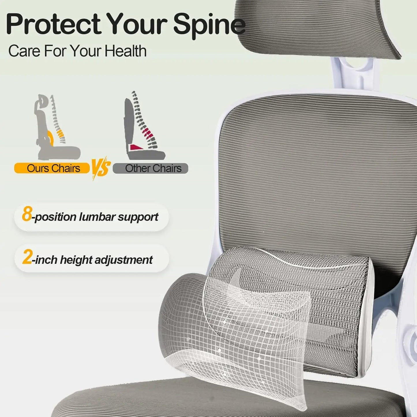 XMSJ Ergonomic Tilt Lock Office Chair With Lumbar Support