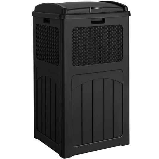 Hign-concerned Outdoor Dual Lid Resin Trash Bin Heavy Duty