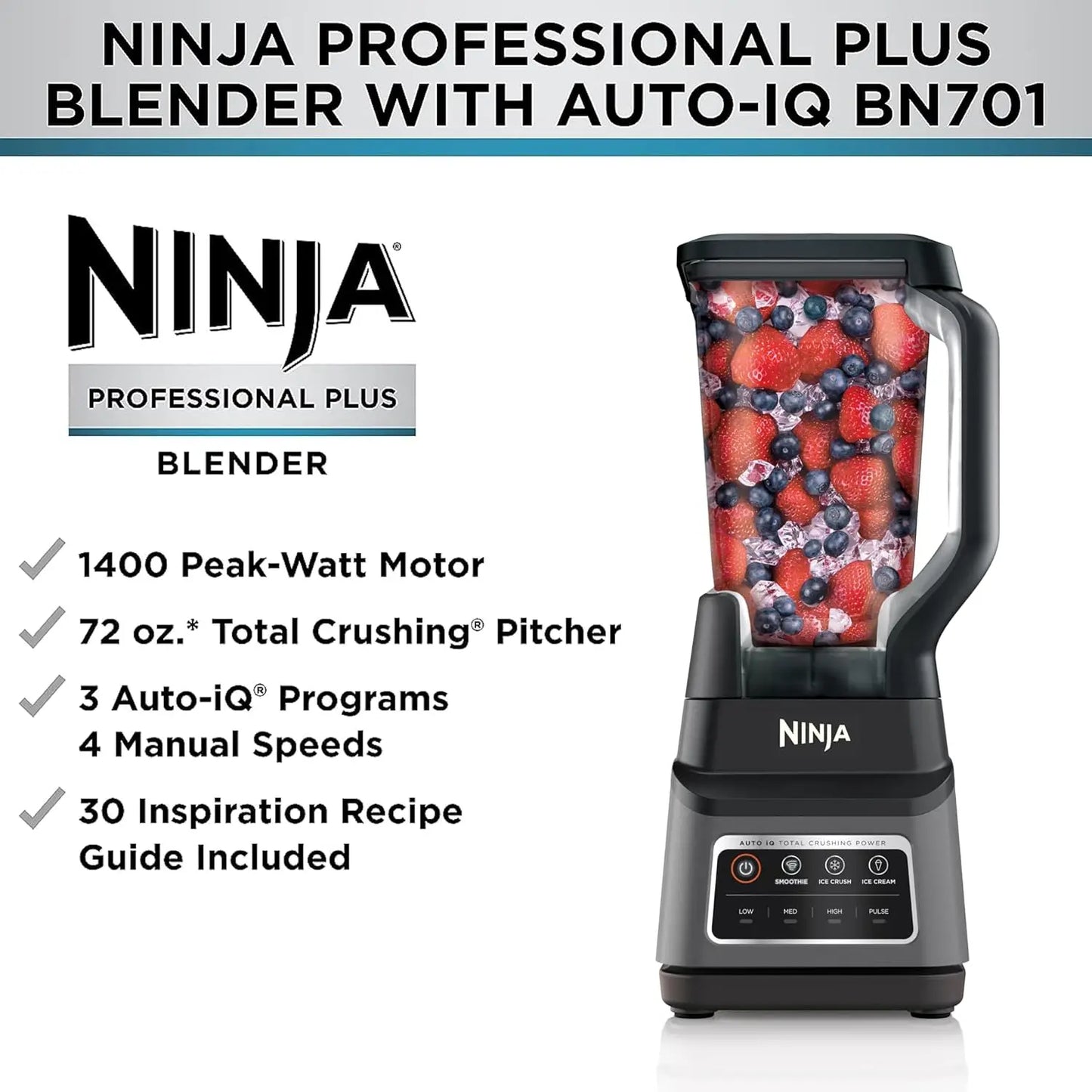 LIEI Professional Plus Blender 1400 Peak Watts Auto IQ