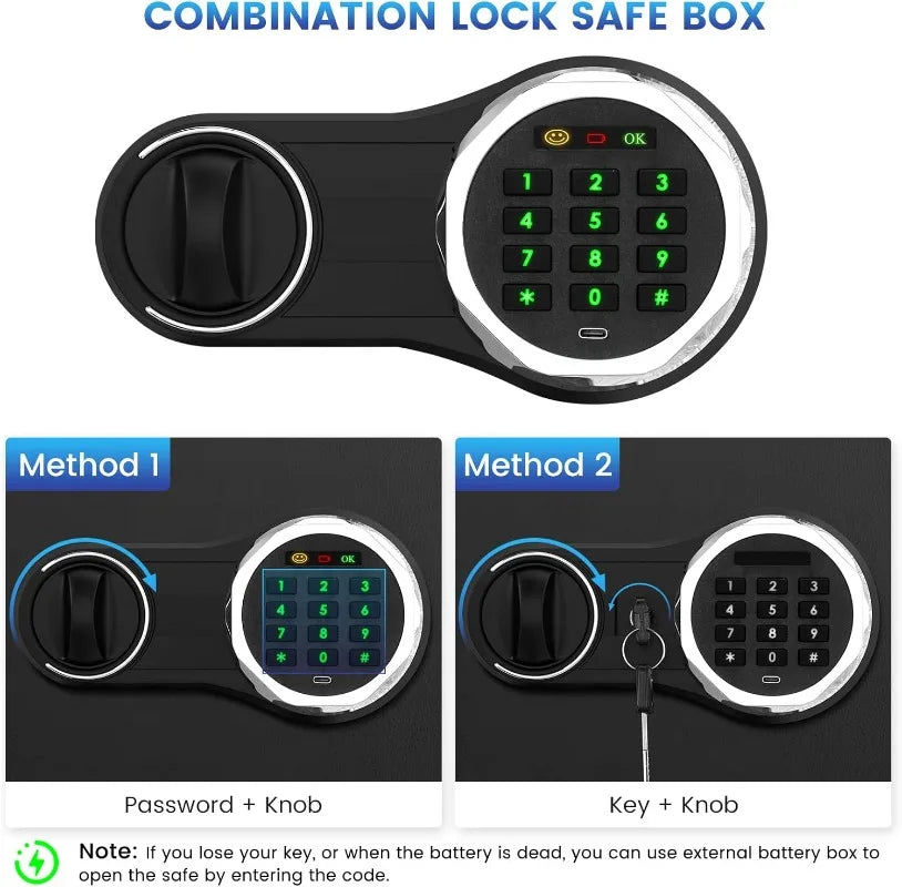 Hign-concerned Safe Box With Fireproof Bag Backlit Keypad