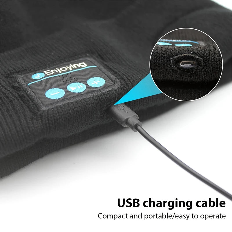 Winter Sports Bluetooth Beanie With Wireless Headset Speaker Cap