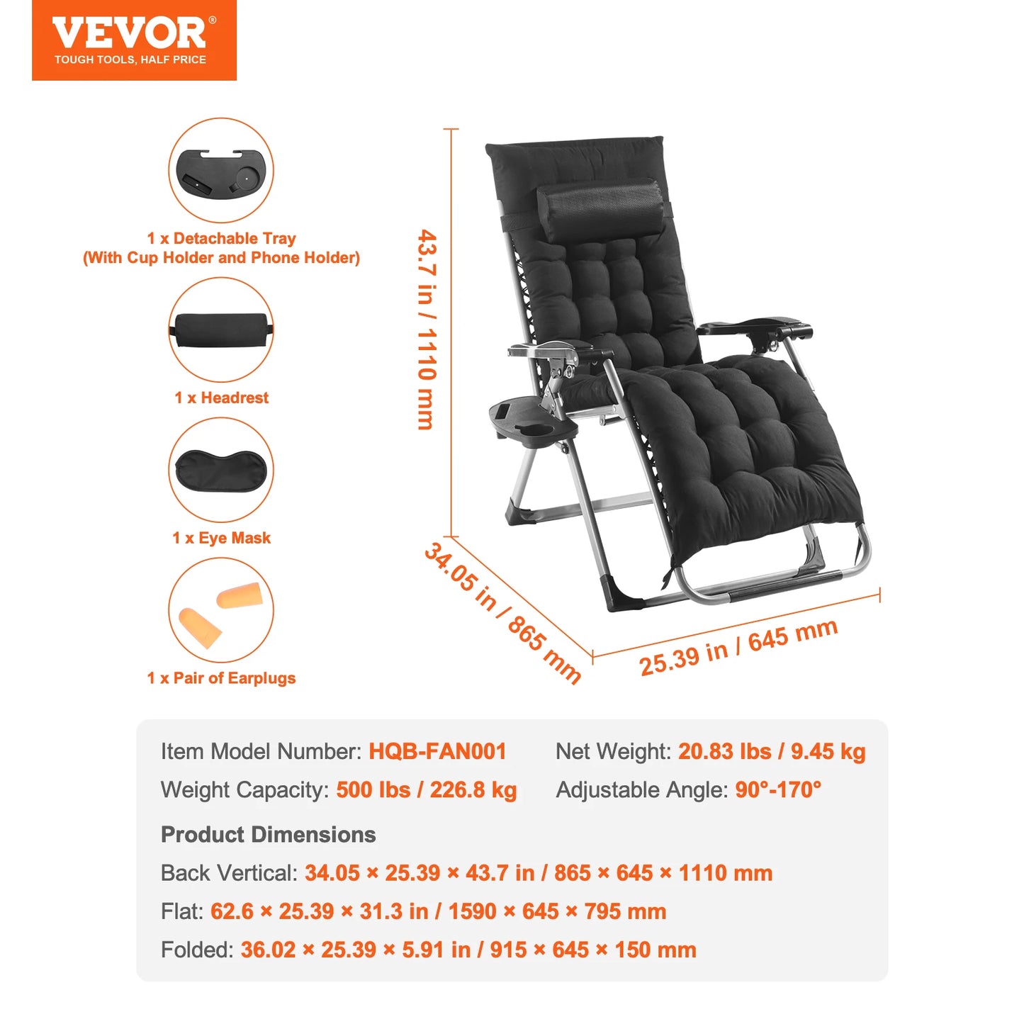 SucceBuy Zero Gravity Chair Recliner With Adjustable Back And Footrest
