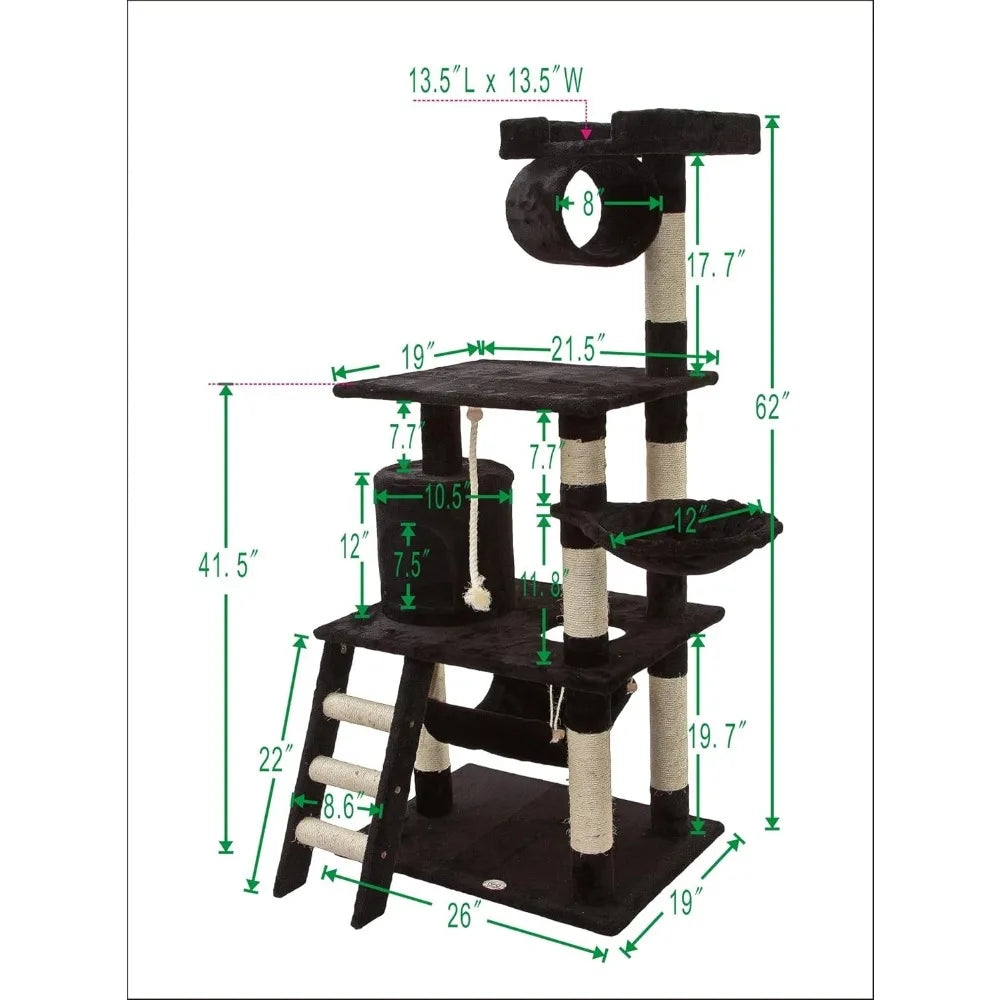 Hign-concerned Cat Tree With Scratching Post Indoor Cats