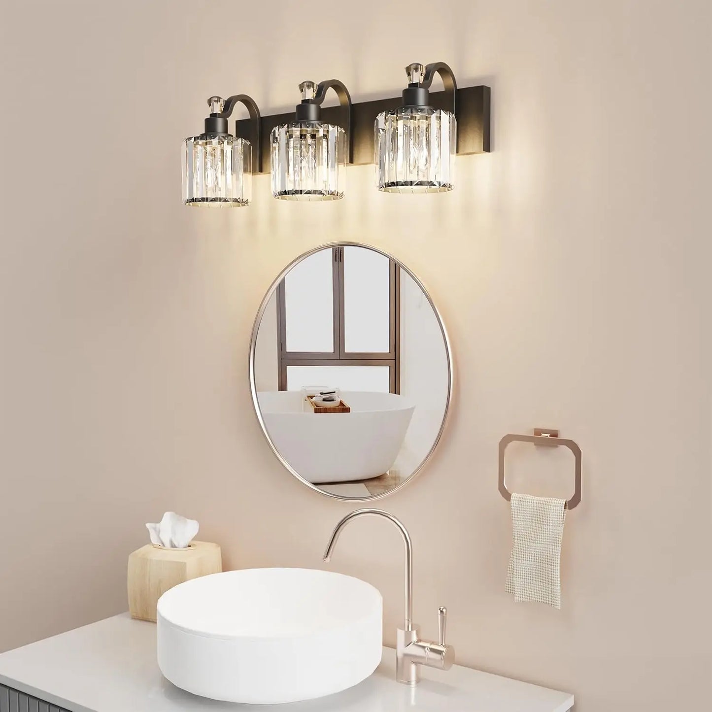 TWISTER.CK Modern Crystal Vanity Lights for Bathroom