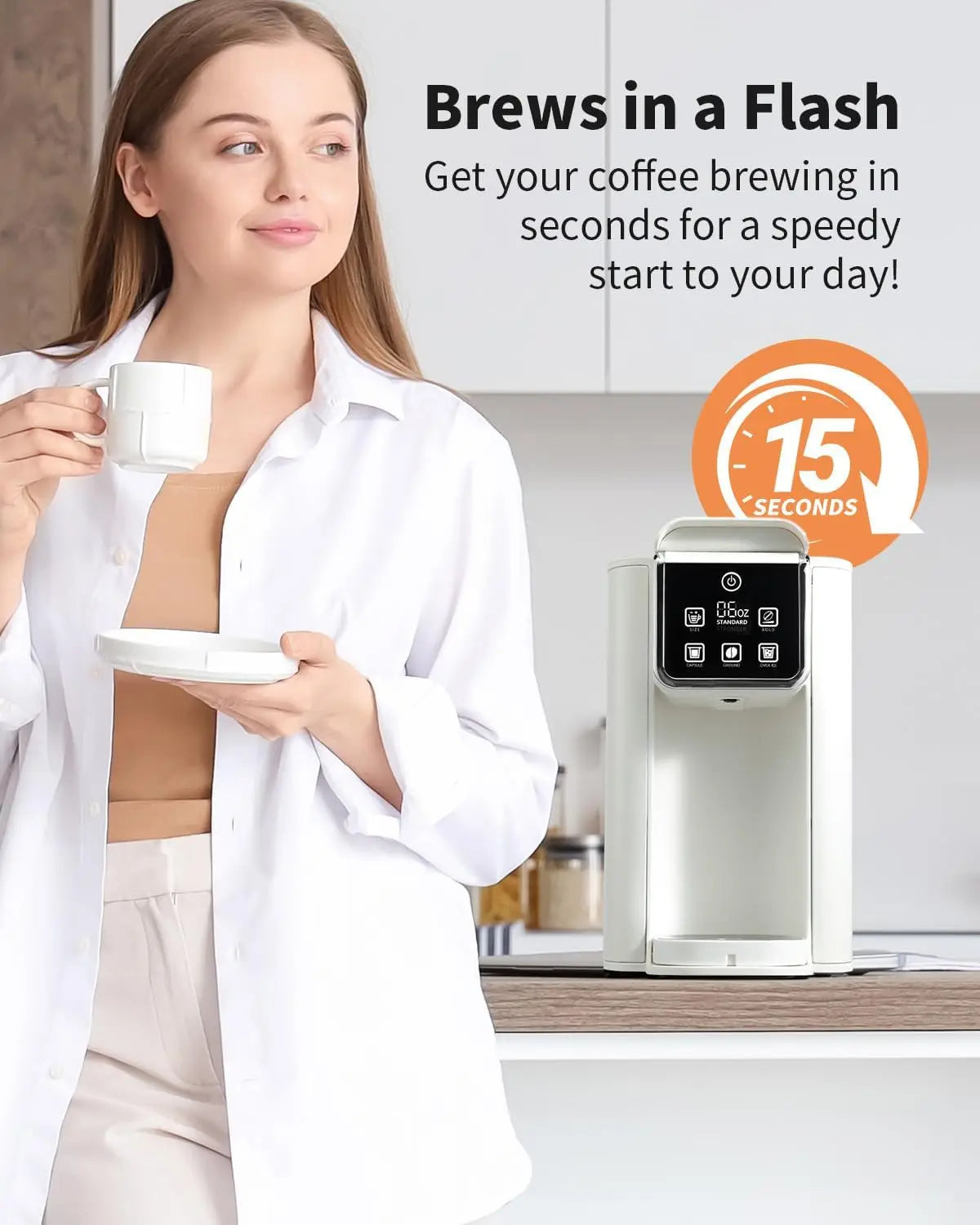 Iosn Hot and Iced Coffee Maker Single Serve for K Cup