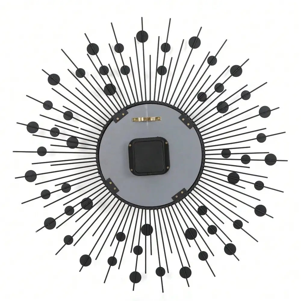 Sun Design Crushed Diamond Crystal Wall Clock Modern Home Decor