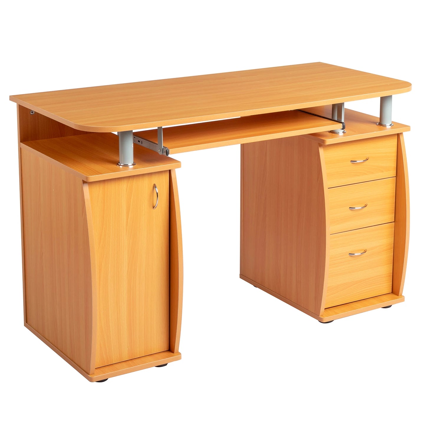 General Use MDF Computer Desk With 1 Door And 3 Drawers