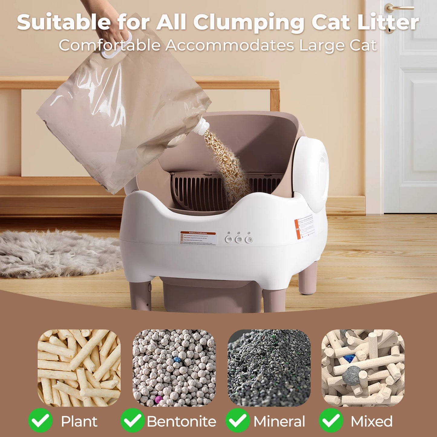 Lunapurr Self Cleaning Automatic Cat Litter Box with App Control