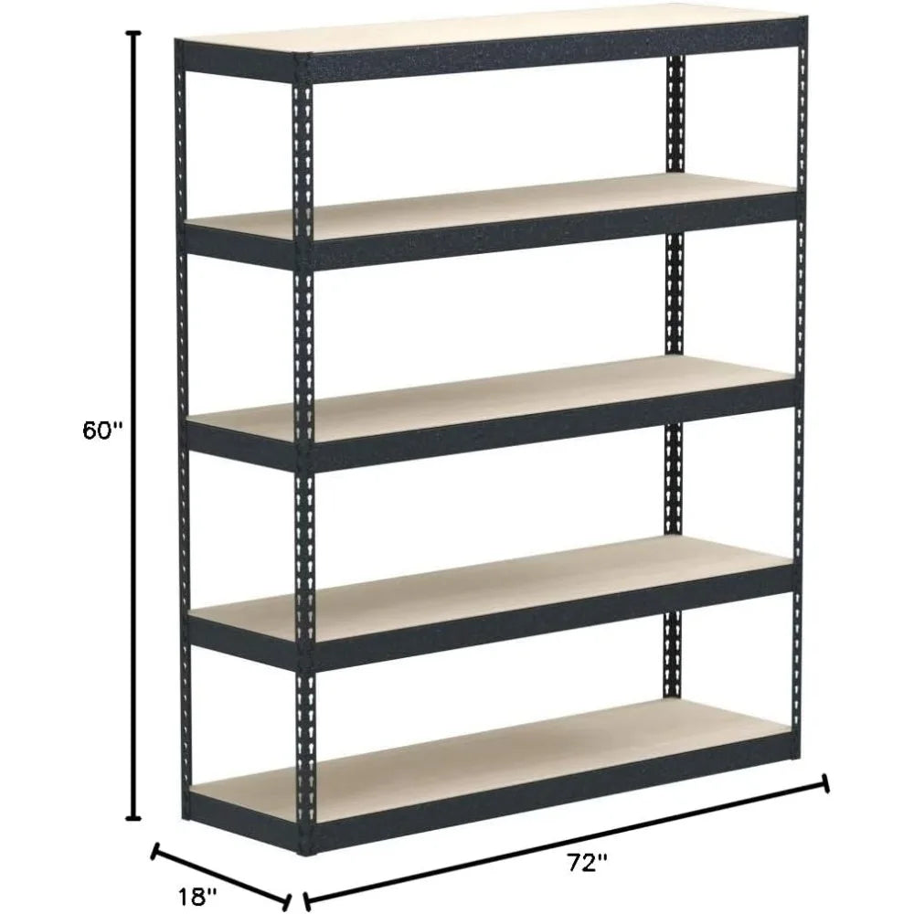 MonsterRax Modular Garage Shelving 5 Tier Heavy Duty Steel