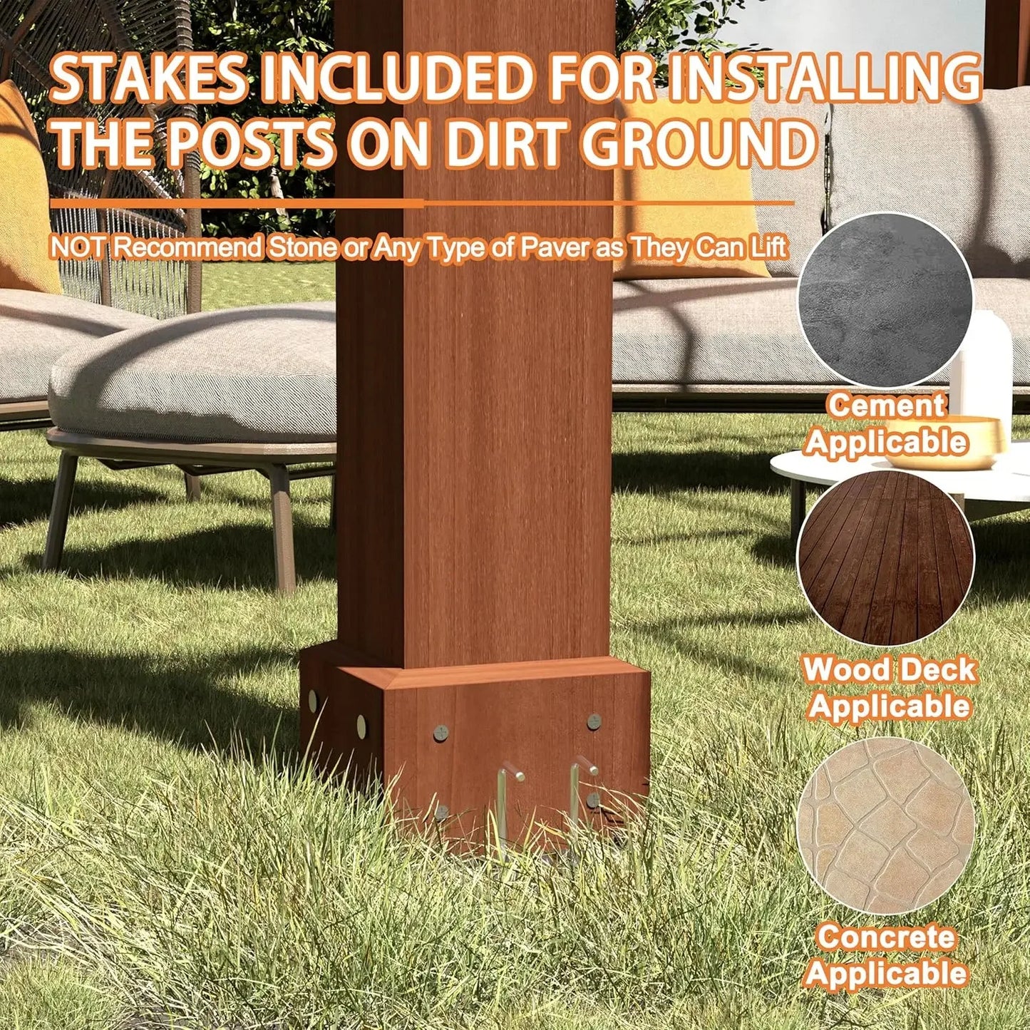 Cedar Wood Pergola Gazebo Flat Roof Outdoor Garden Patio Shelter