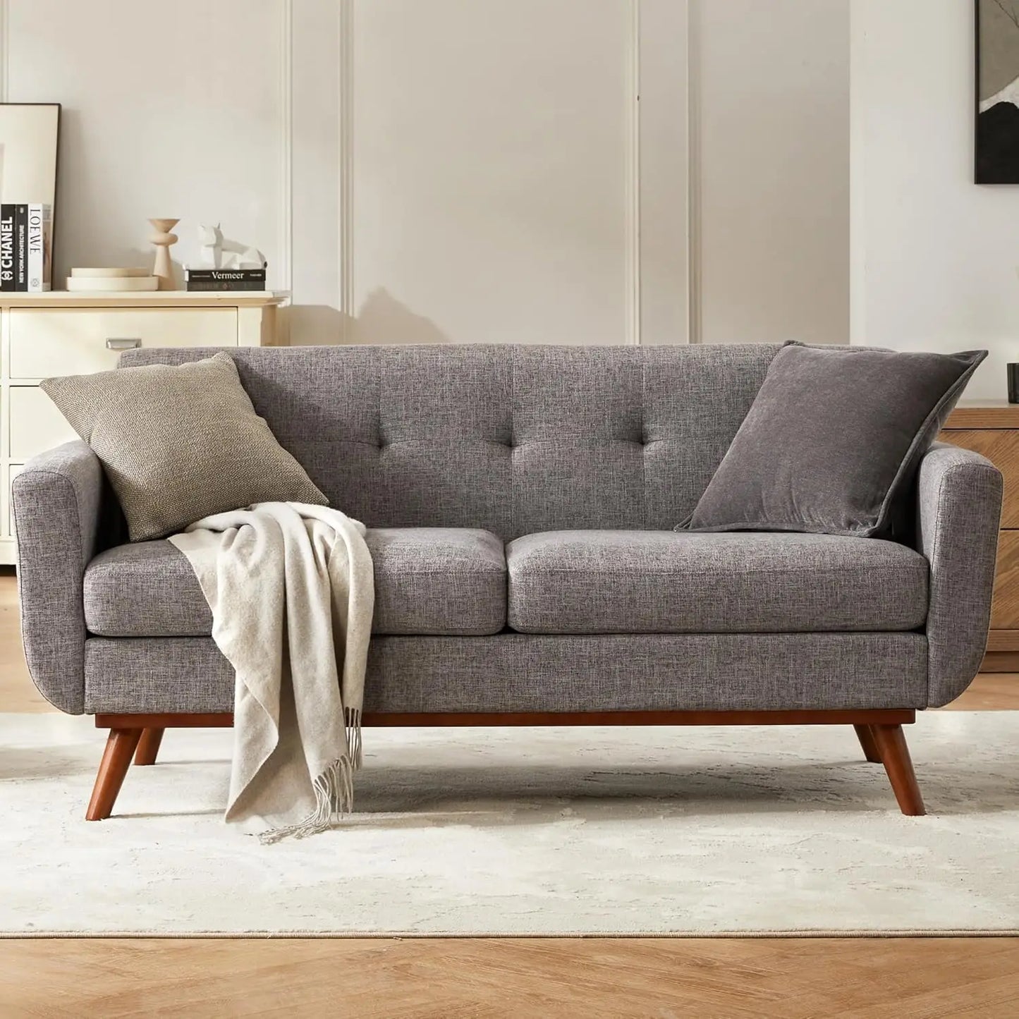 DAFIFY Mid Century Loveseat Sofa Tufted Upholstery