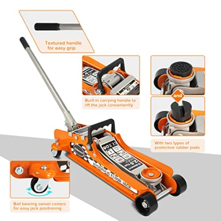 SHXI 2.5 Ton Steel Floor Jack Low Profile Hydraulic