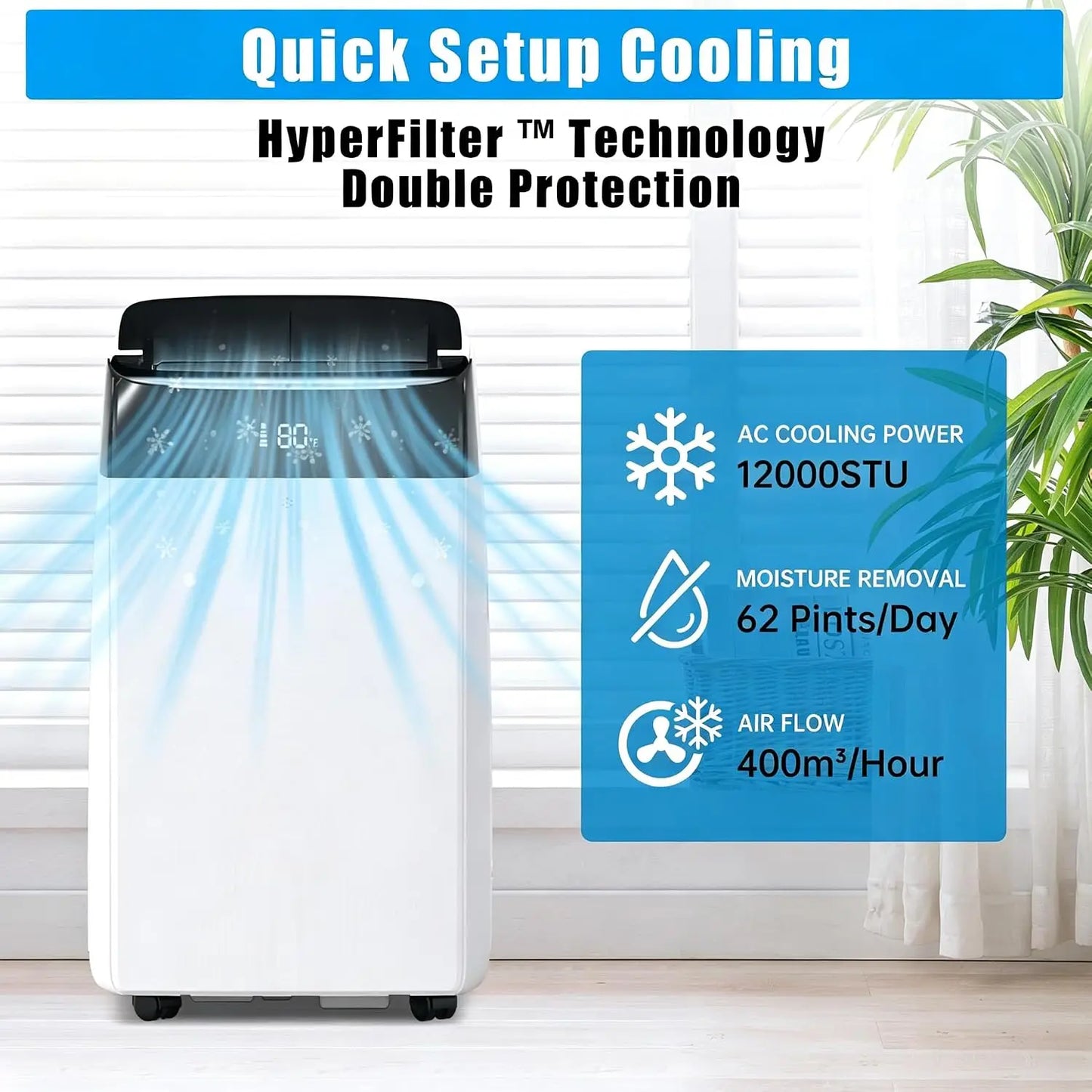 Portable 12000 BTU 3 In 1 Air Conditioner For Rooms