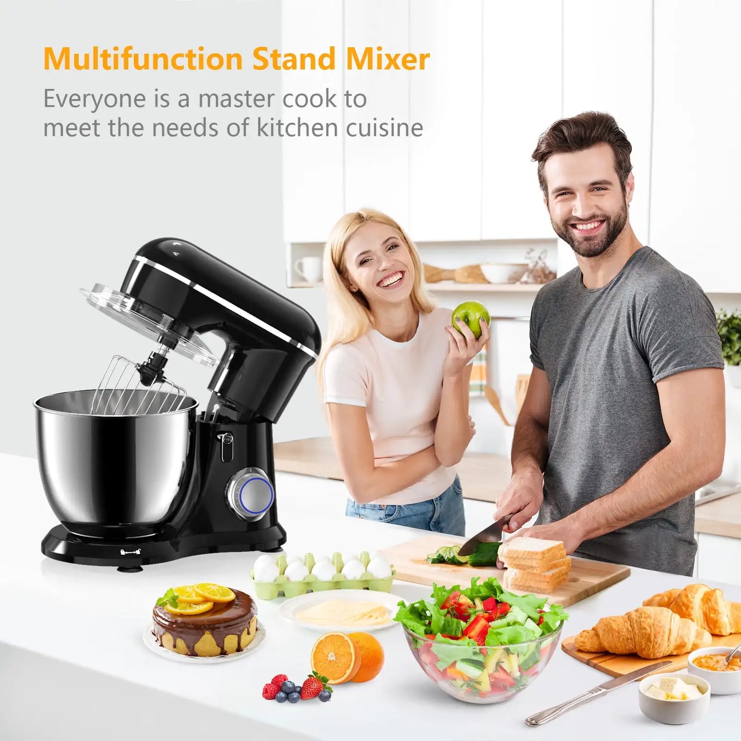XMSJH Stand Mixer 10-Speed Tilt-Head Bowl And Dough Hook
