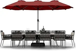 Outdoor Patio Umbrella With Crank Base Market Umbrella For Patio