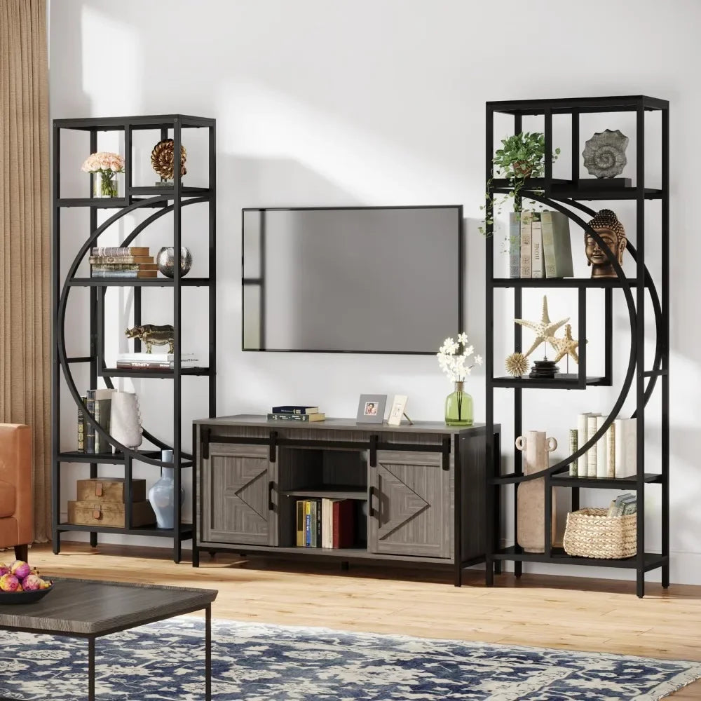 Hign-concerned Seven Shelf Bookcase Open Shelves for Home