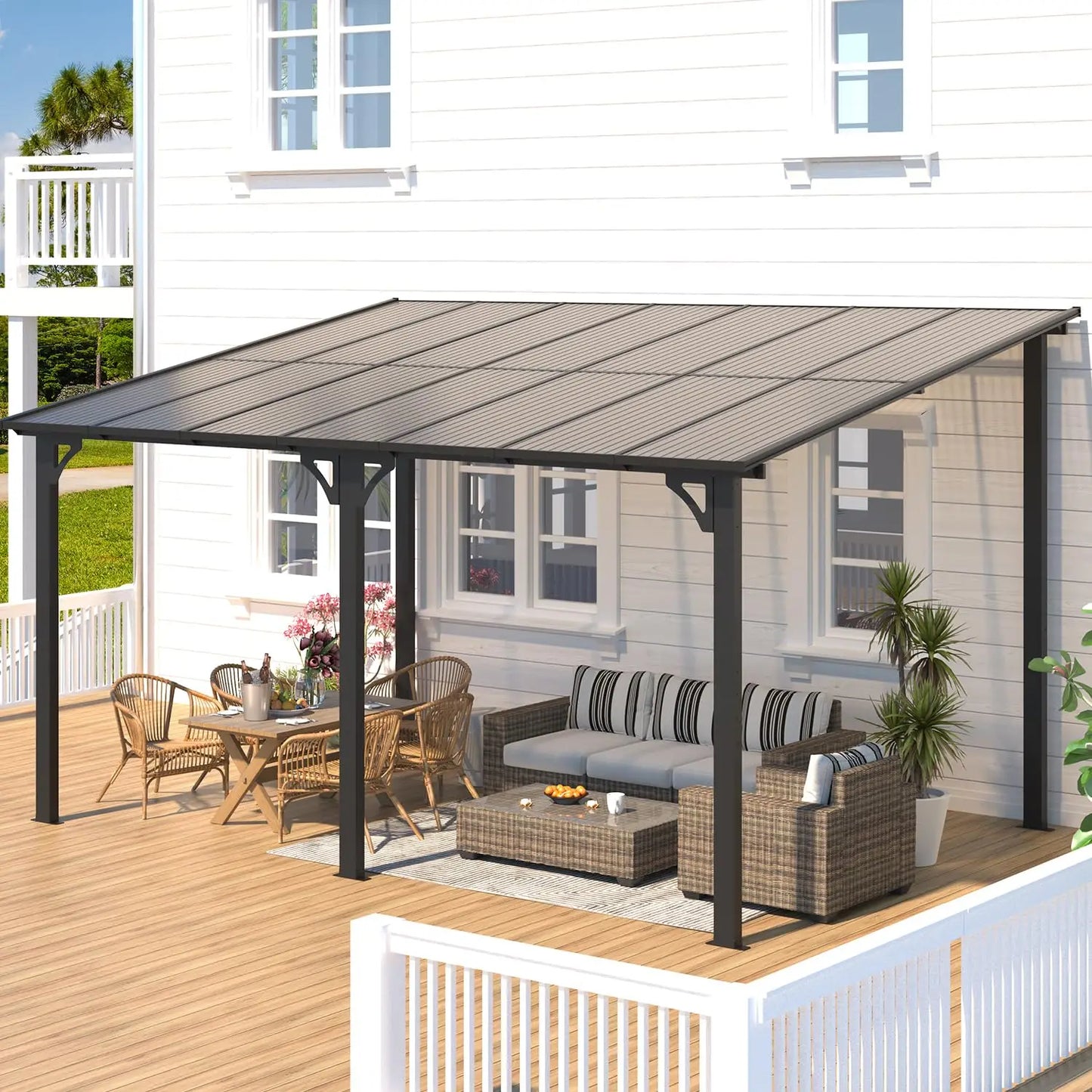 Heavy Duty Aluminum Gazebo For Patio Hard Top Outdoor Shade