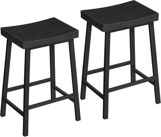 Industrial Bar Stools Set Of Two With Footrest For Kitchen