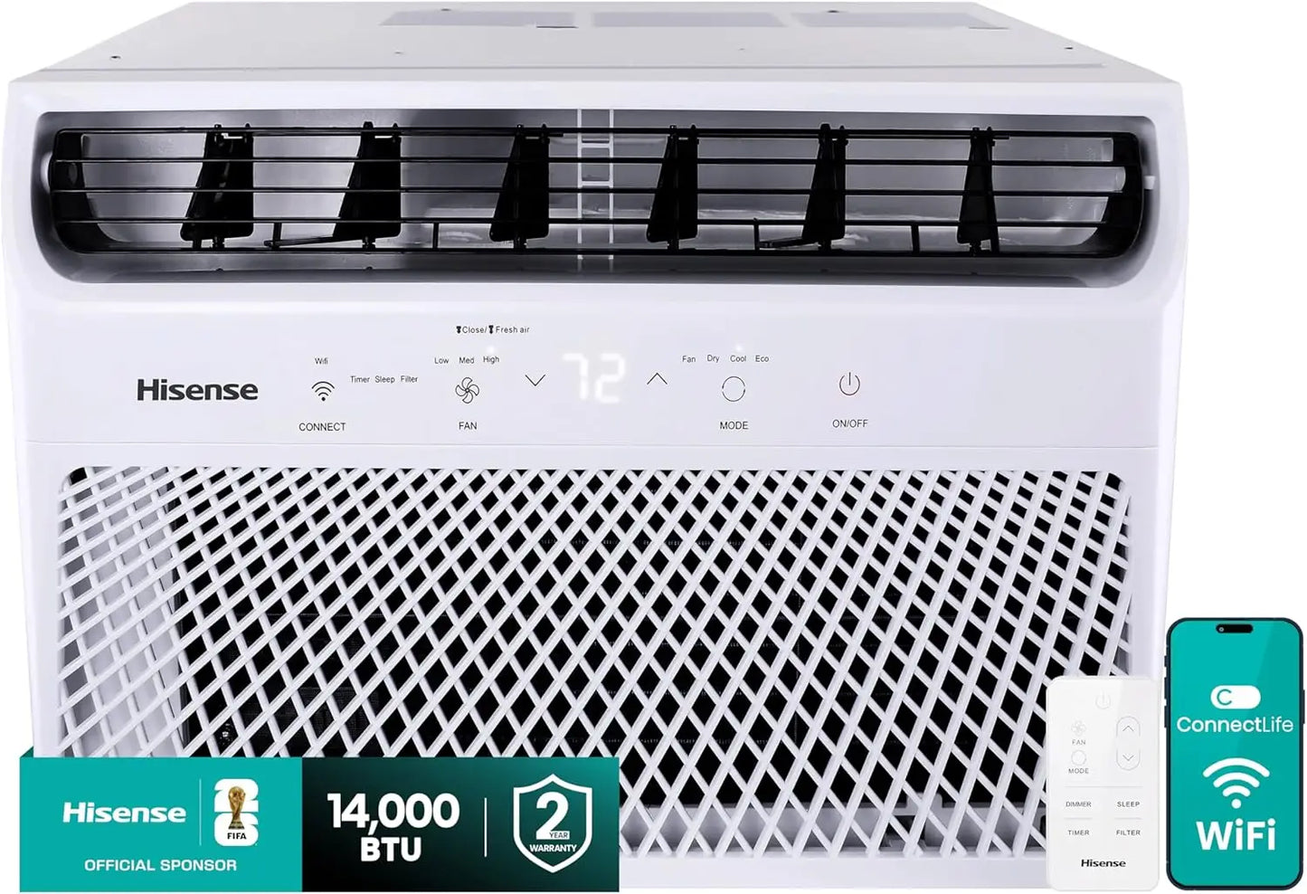 XMSJ 14000 BTU Smart Window Air Conditioner With 3 Modes
