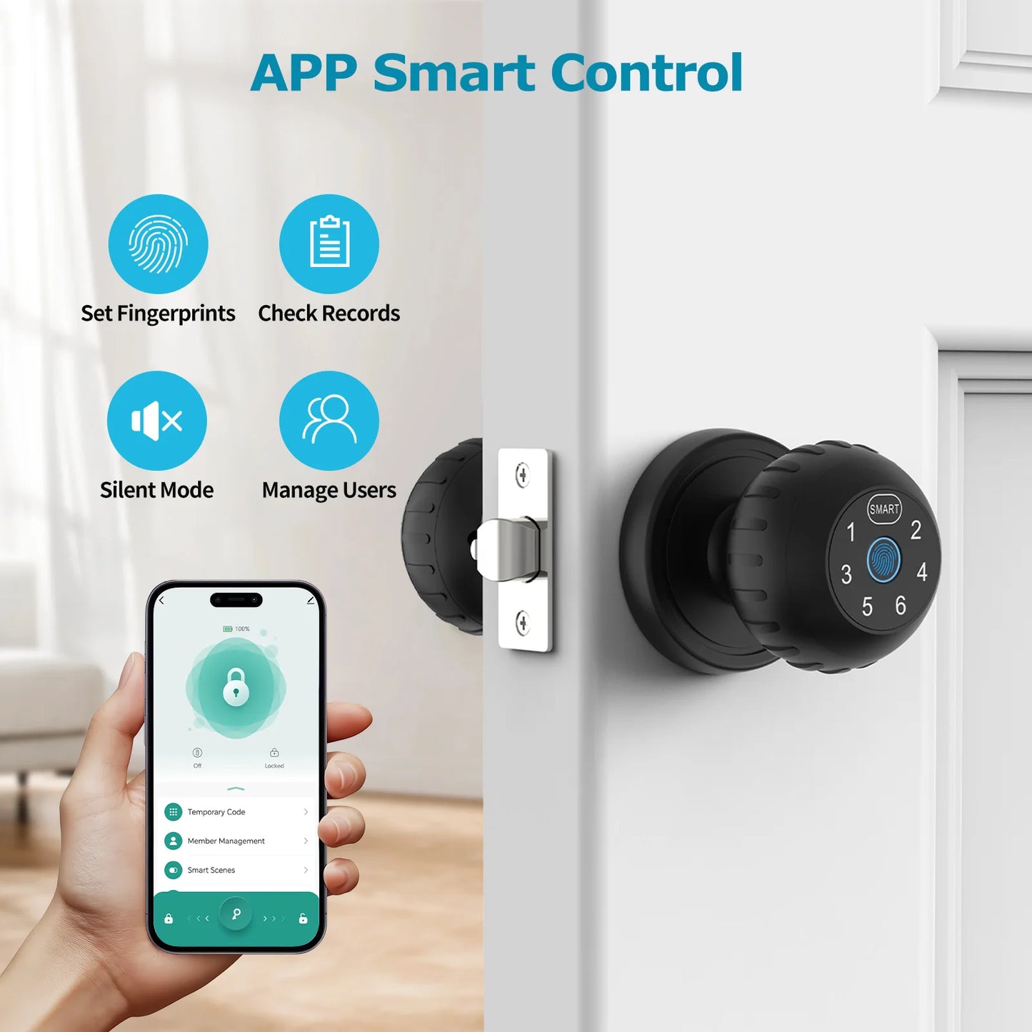 Viladepot Biometric Smart Lock With App Control And Keypad