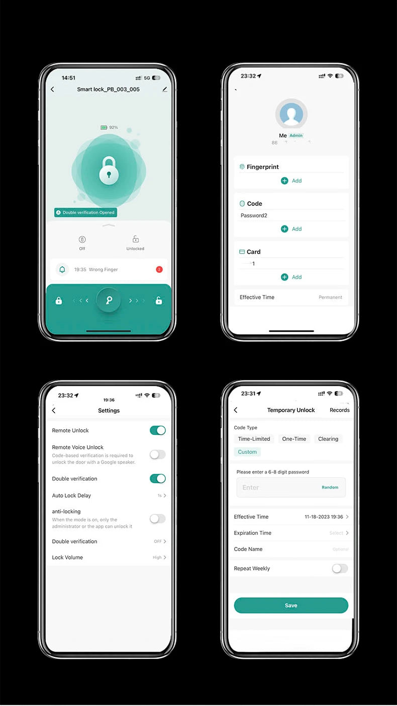 RAYKUBE M6 Tuya Bluetooth Fingerprint Door Lock With Keypad